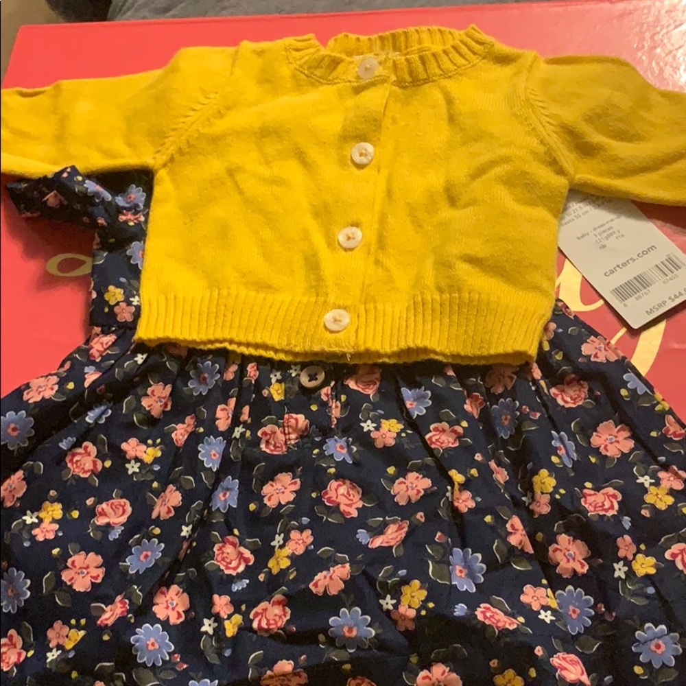 Perfect infant dress with cardigan for the fall